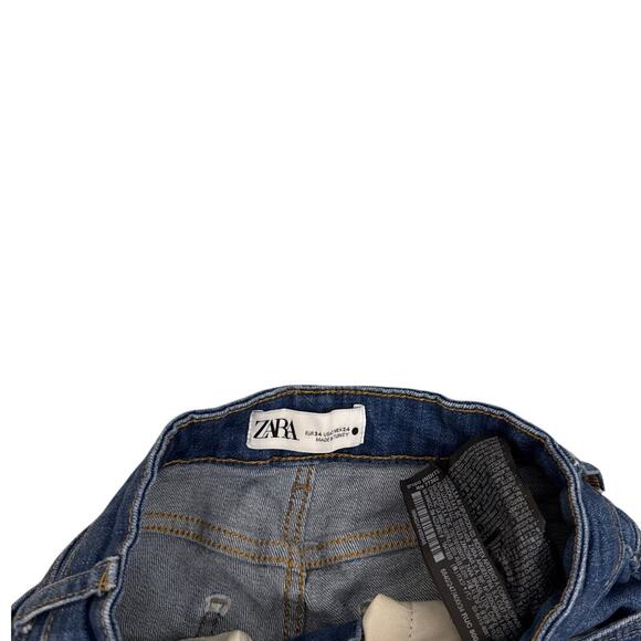 ZARA Jeans Blue Denim Boot Cut Straight Capsule Everyday Casual Size Women's 2 - Picture 4 of 4